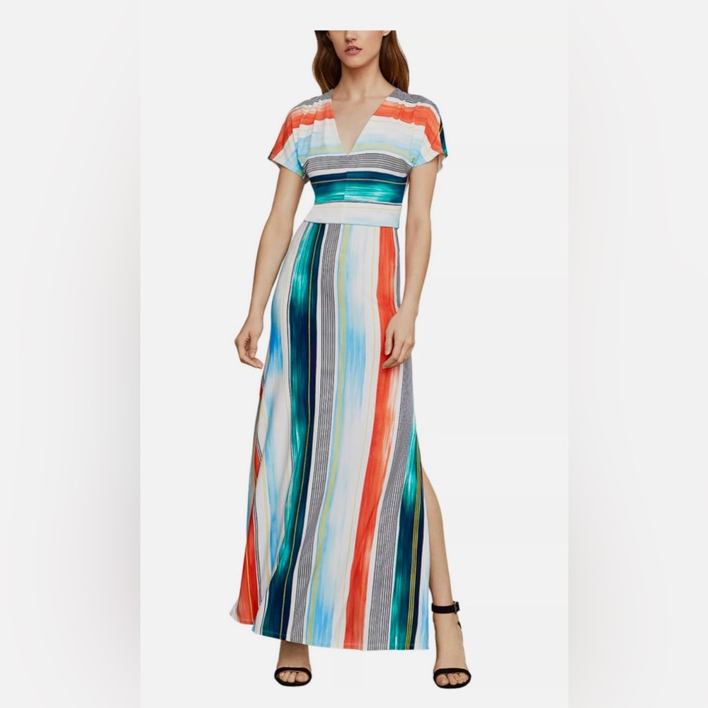 🔥BCBG Max Azria Multicolor Summer Striped Dress NWT